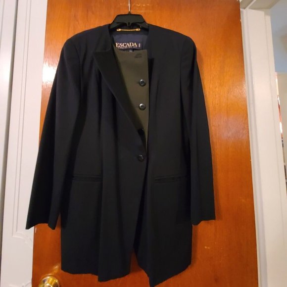 Vintage Escada By Margaretha Ley Black Blazer Size 40 - Picture 2 of 5